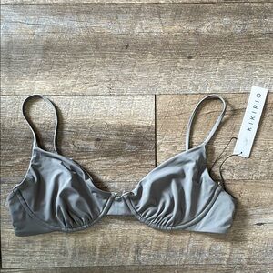 NWT Kikirio granite gray bikini top